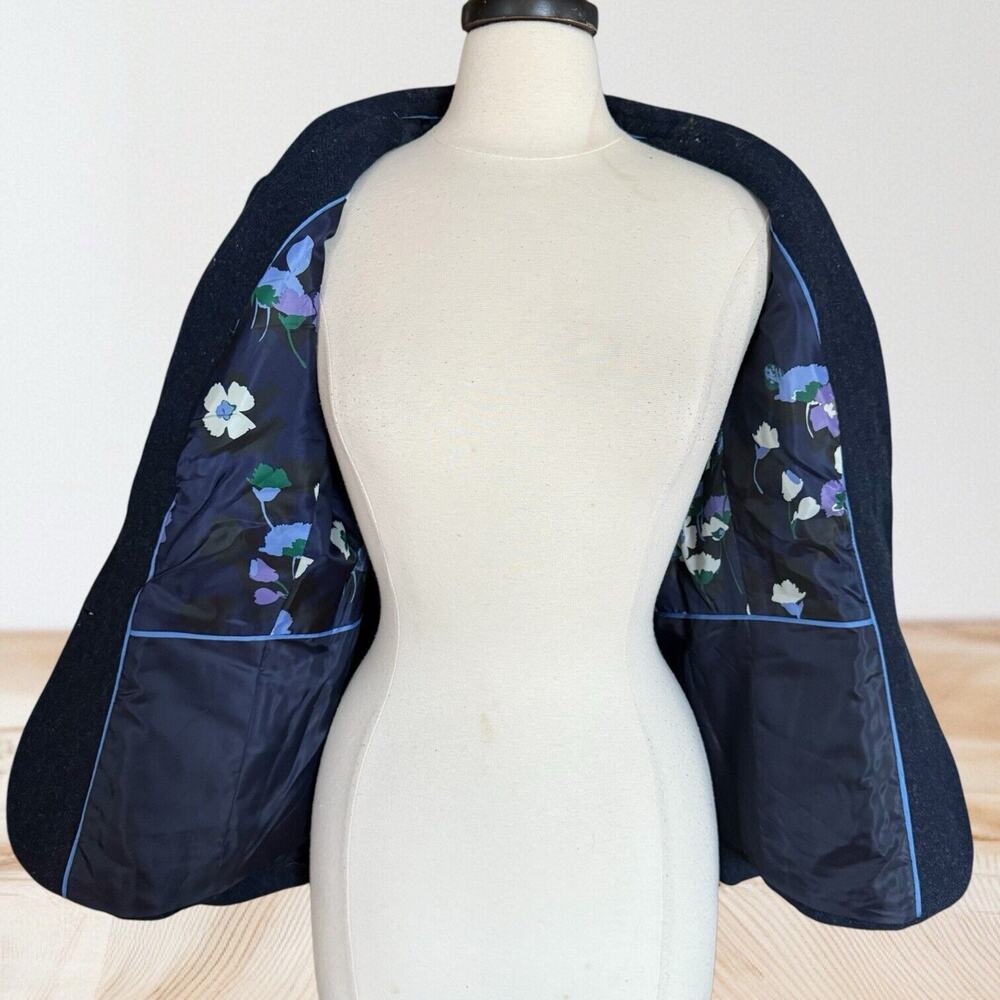 Talbots Navy Blue Three-Button Blazer - Picture 5 of 12